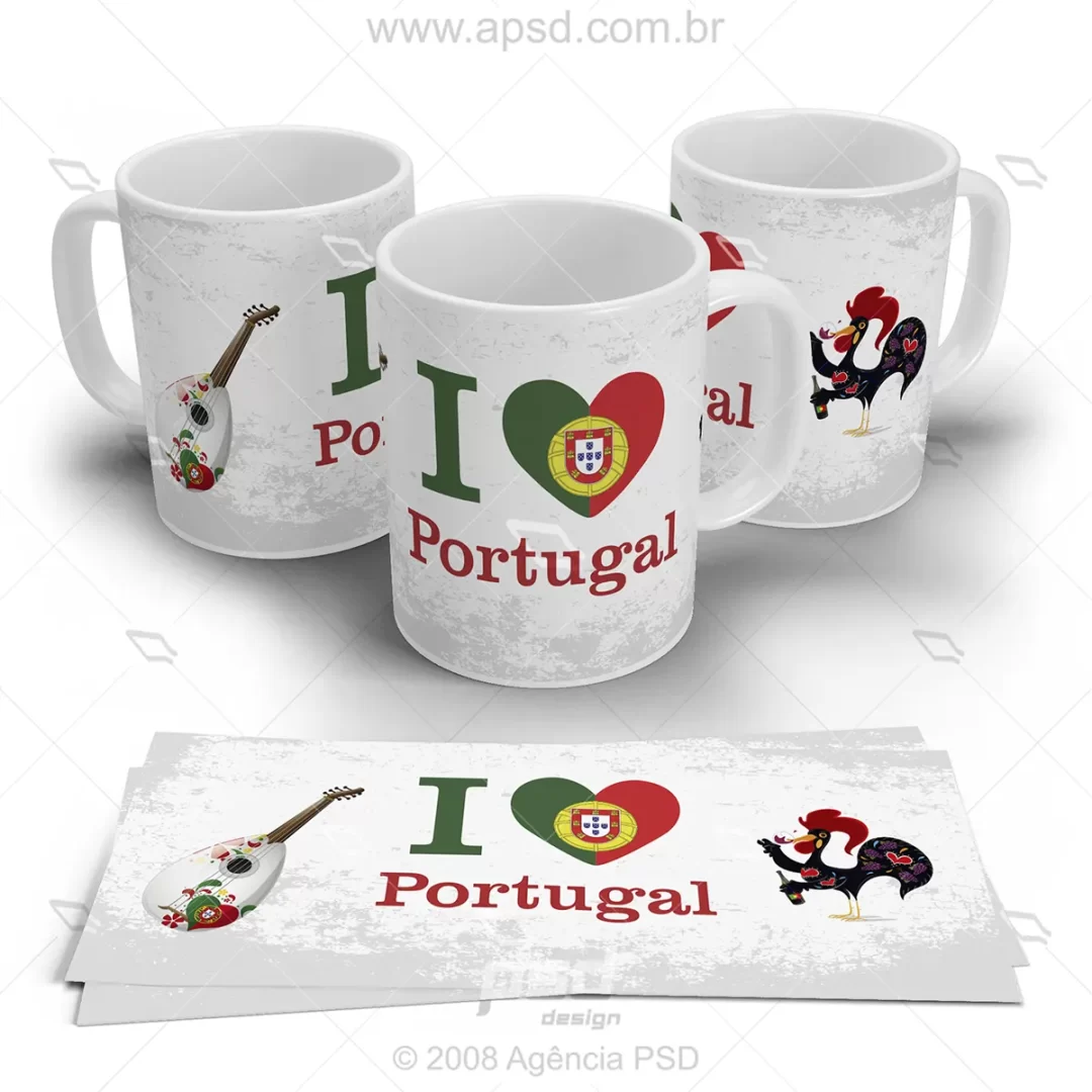 caneca arte i love portugal