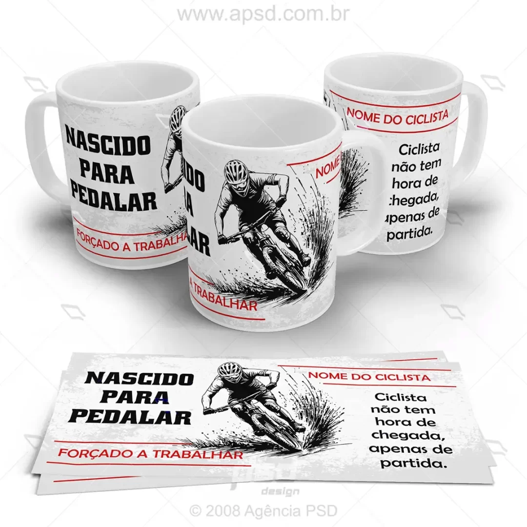 arte caneca ciclista