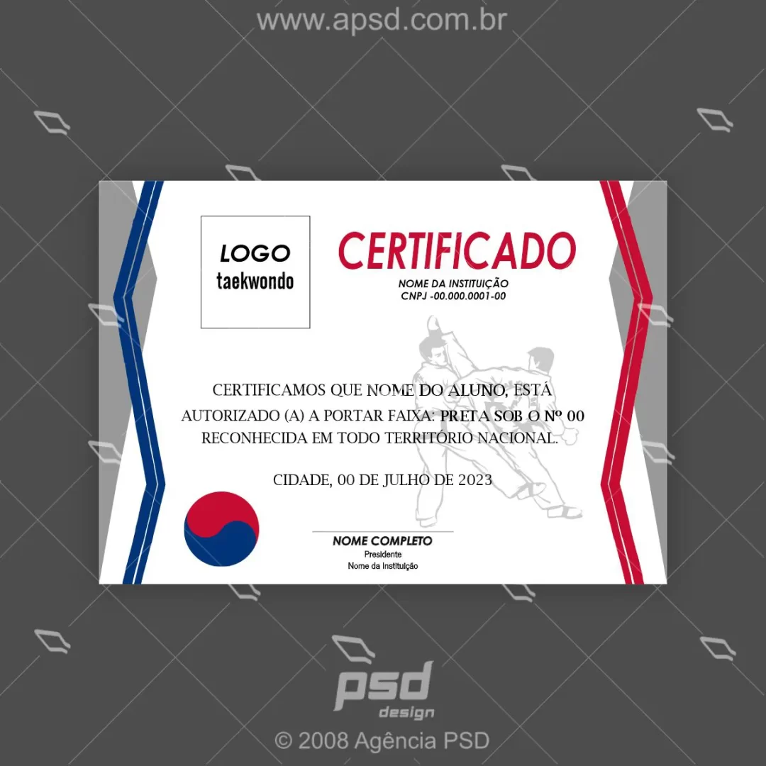 arte certificado taekwondo