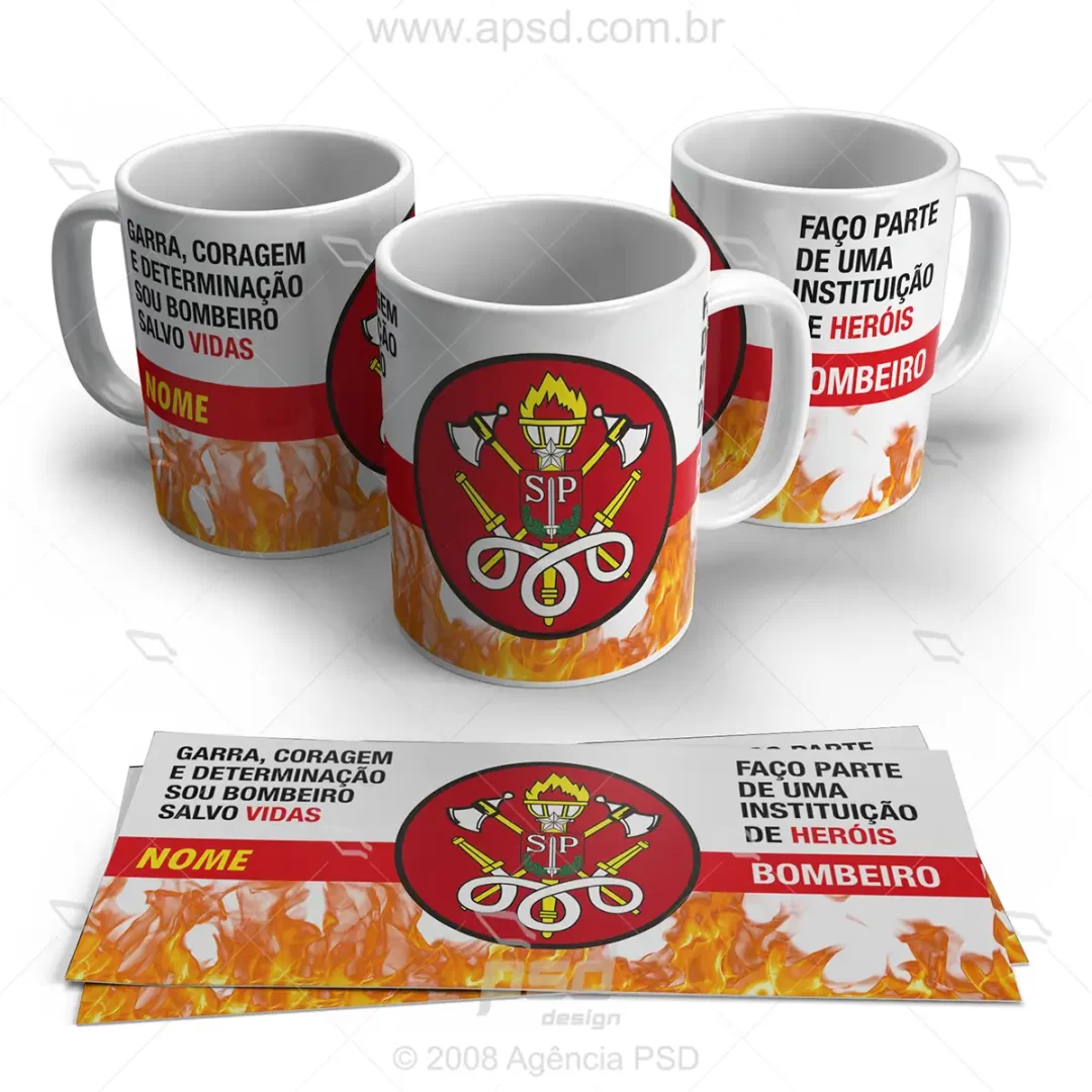 arte caneca bombeiros são paulo