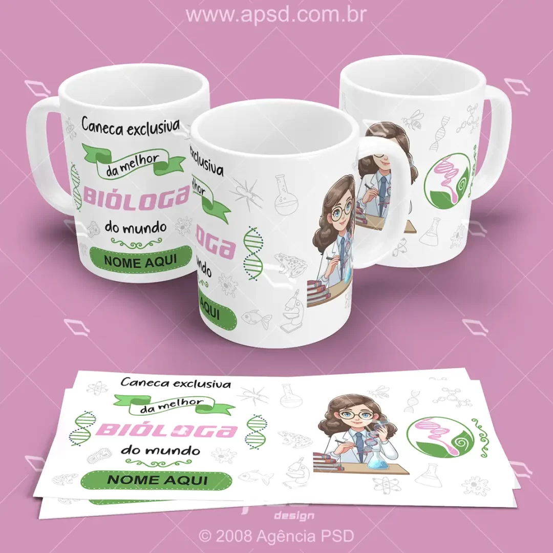 arte caneca bióloga