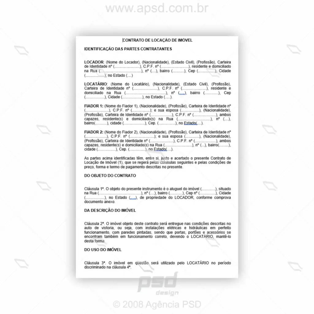 Modelo contrato de aluguel