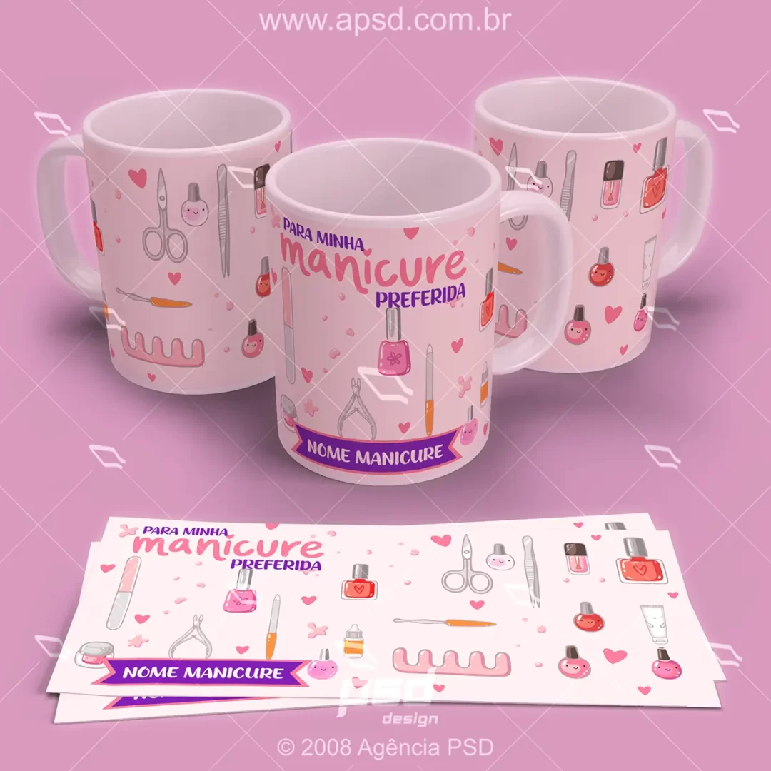 arte caneca manicure