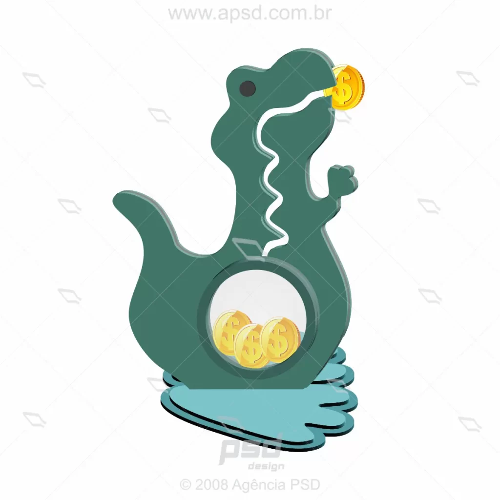 cofrinho dinossauro para corte a laser