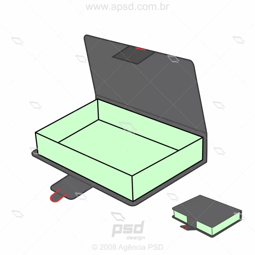 molde caixa formato livro
