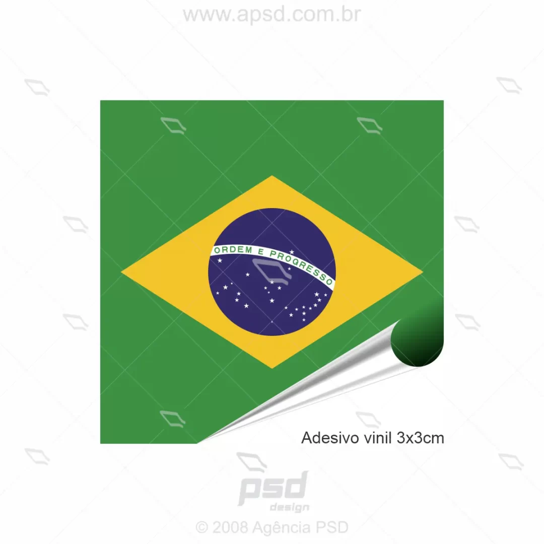 adesivo 3x3 bandeirinhas do brasil