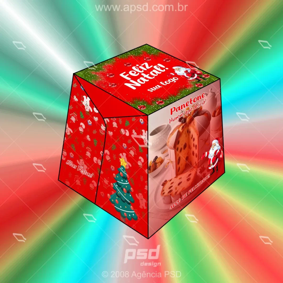 caixa panetone de natal