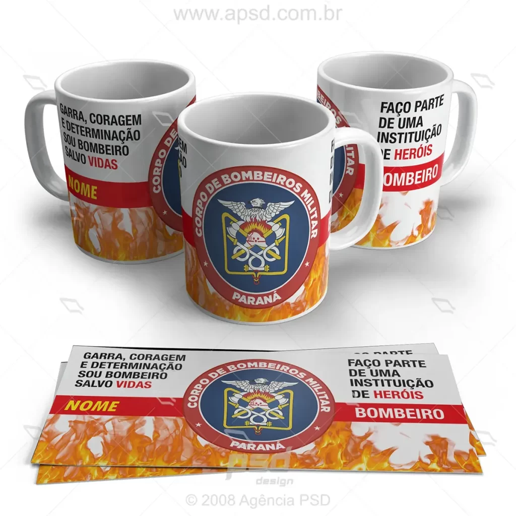 arte caneca bombeiros parana