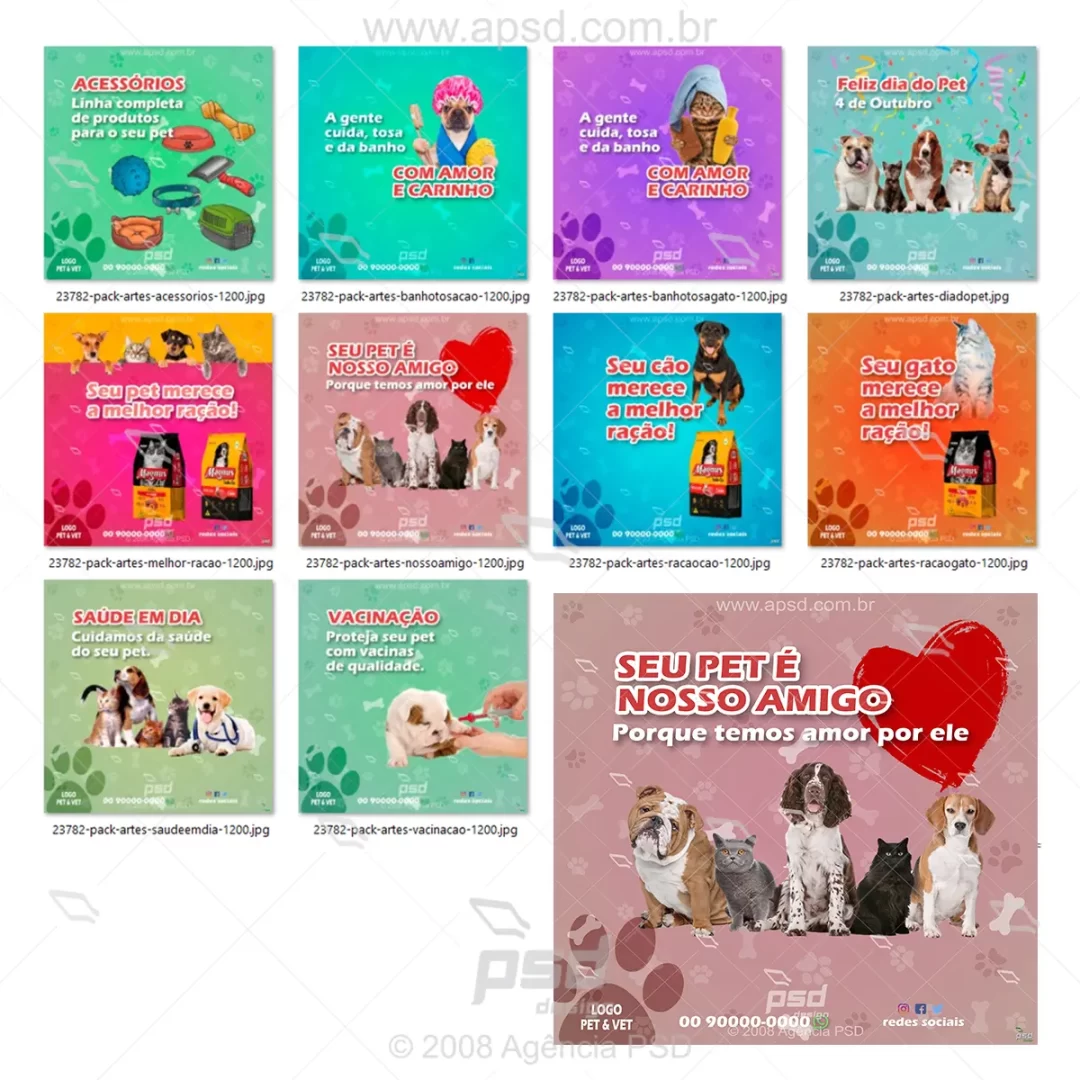 pack artes petshop e veterinaria