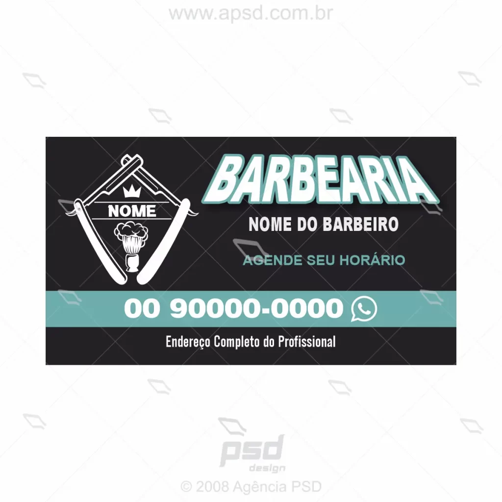 arte cartão barbearia