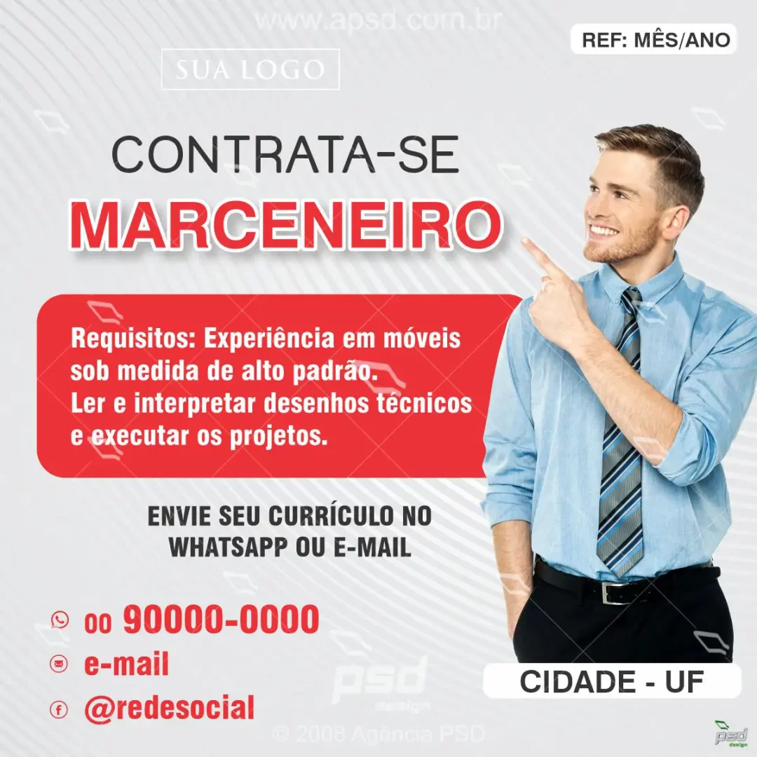 mídia contrata-se marceneiro