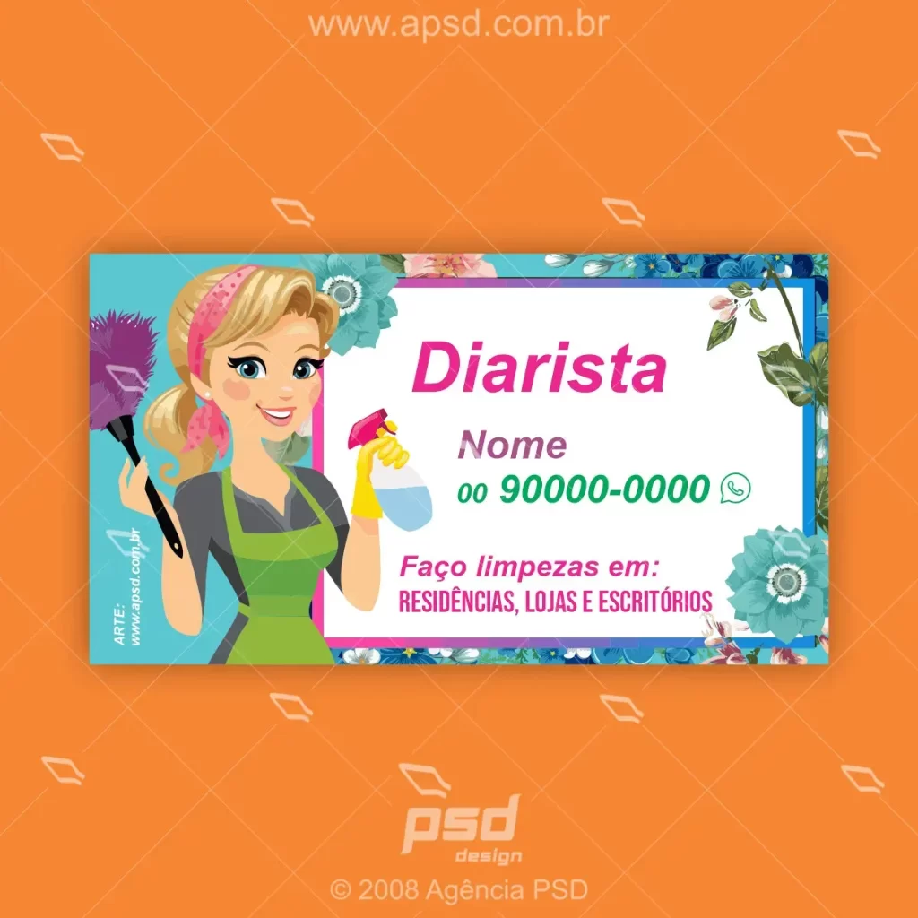 arte cartões diarista