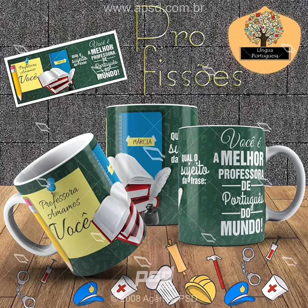 arte caneca professora