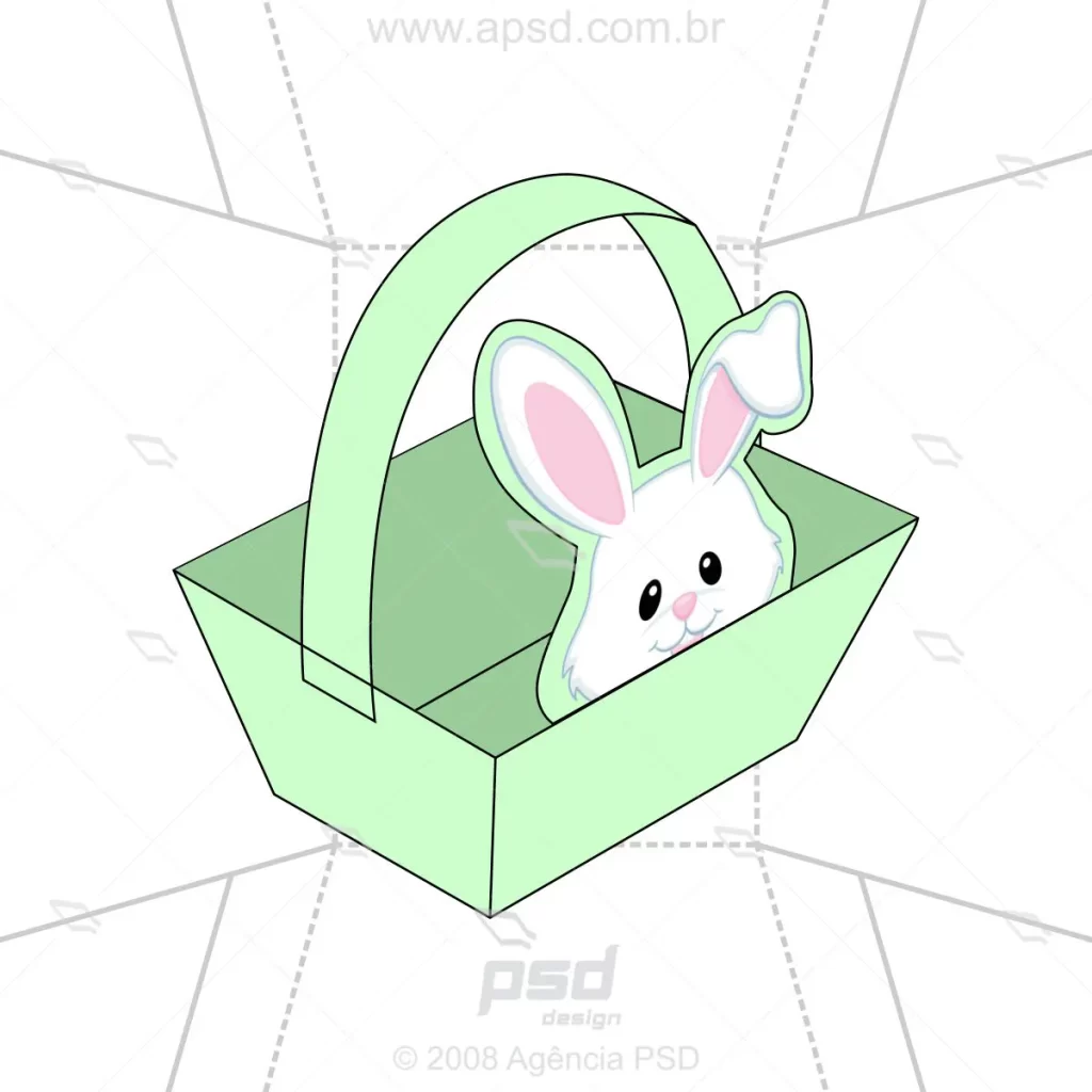 molde cestinha pascoa coelho