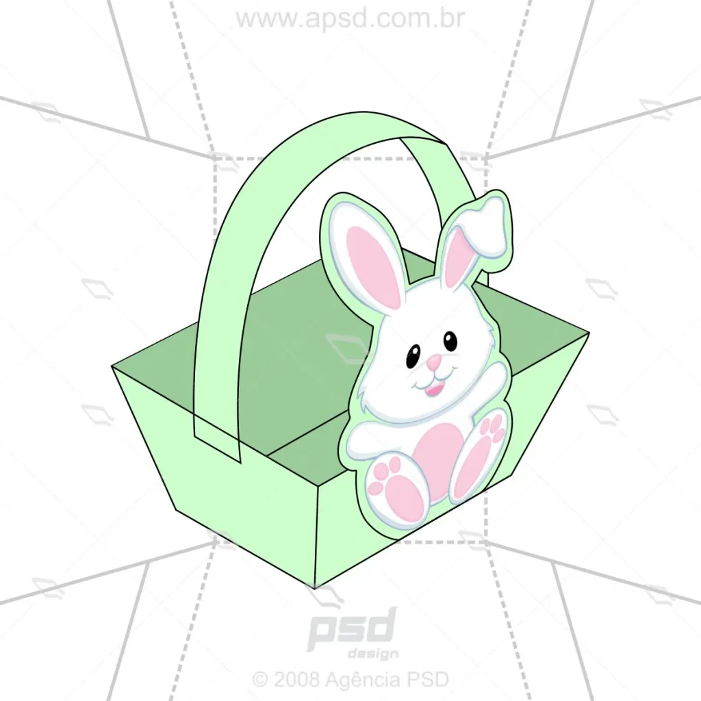 molde de cesta para pascoa coelho