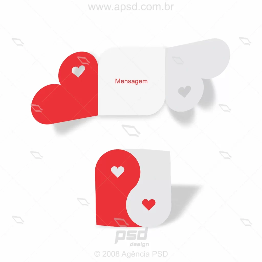 molde envelope coraçao