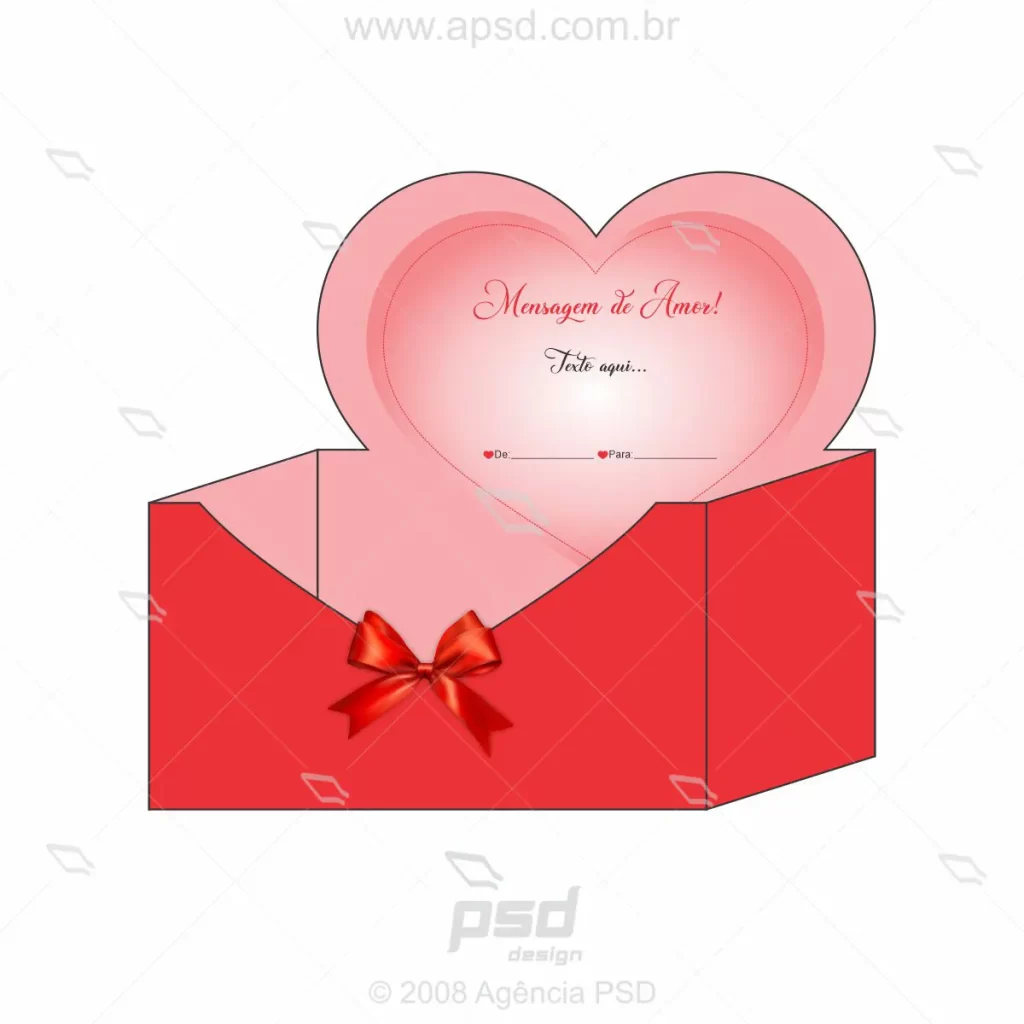 molde caixa coração amor