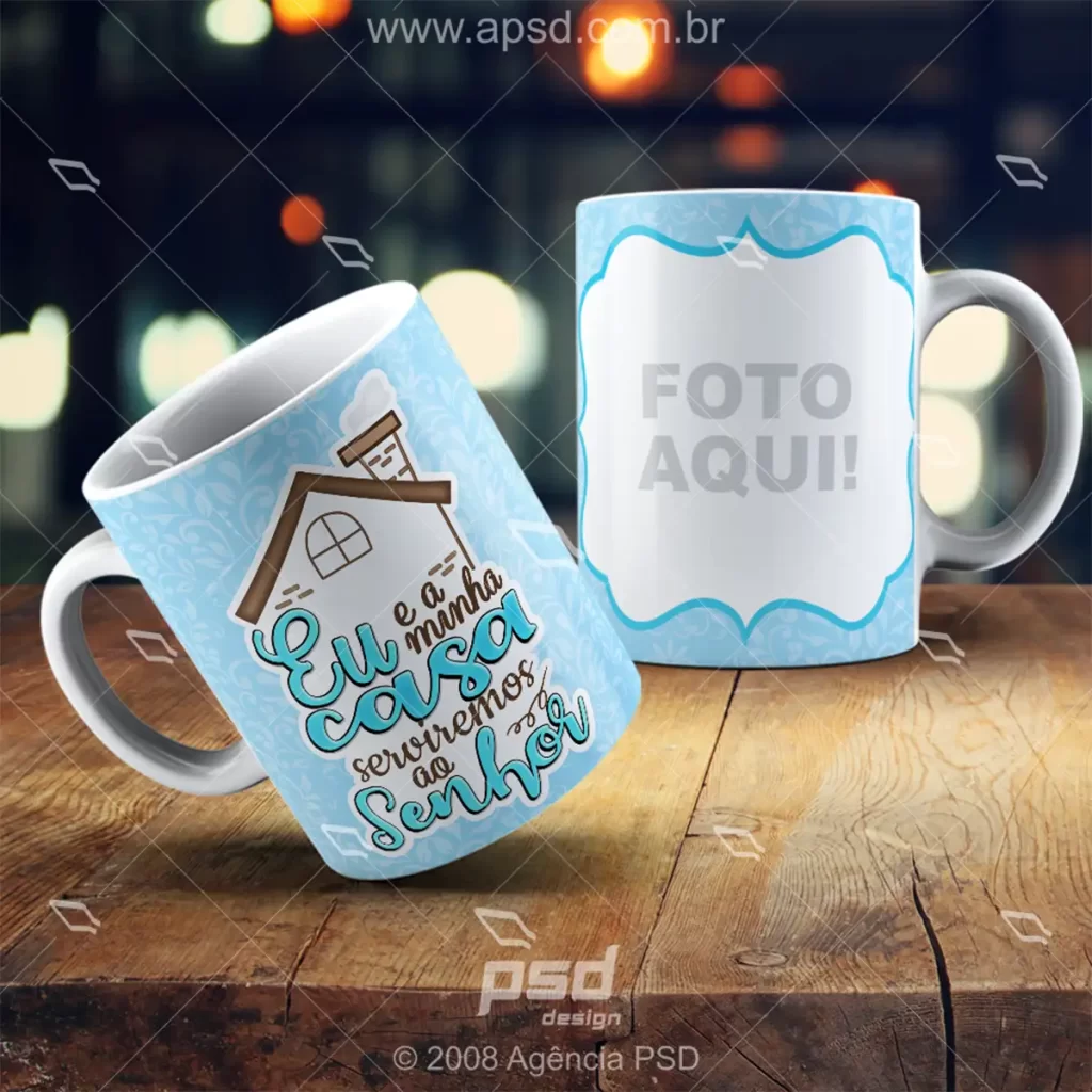 arte caneca eu e minha casa serviremos ao senhor