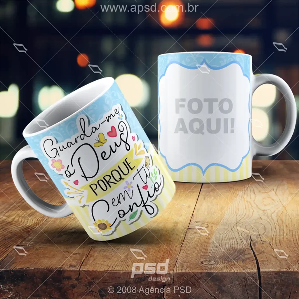 Arte caneca Guarda-me ó Deus