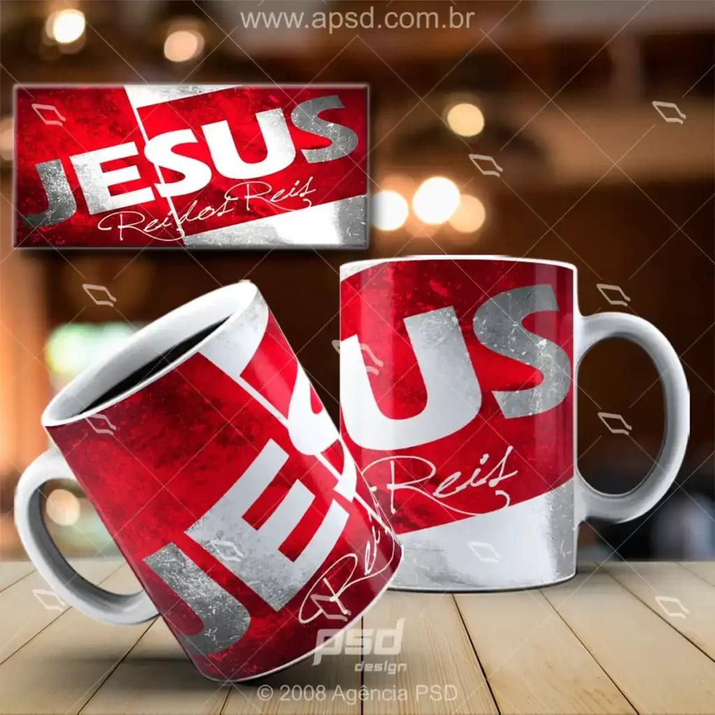arte caneca jesus o rei dos reis