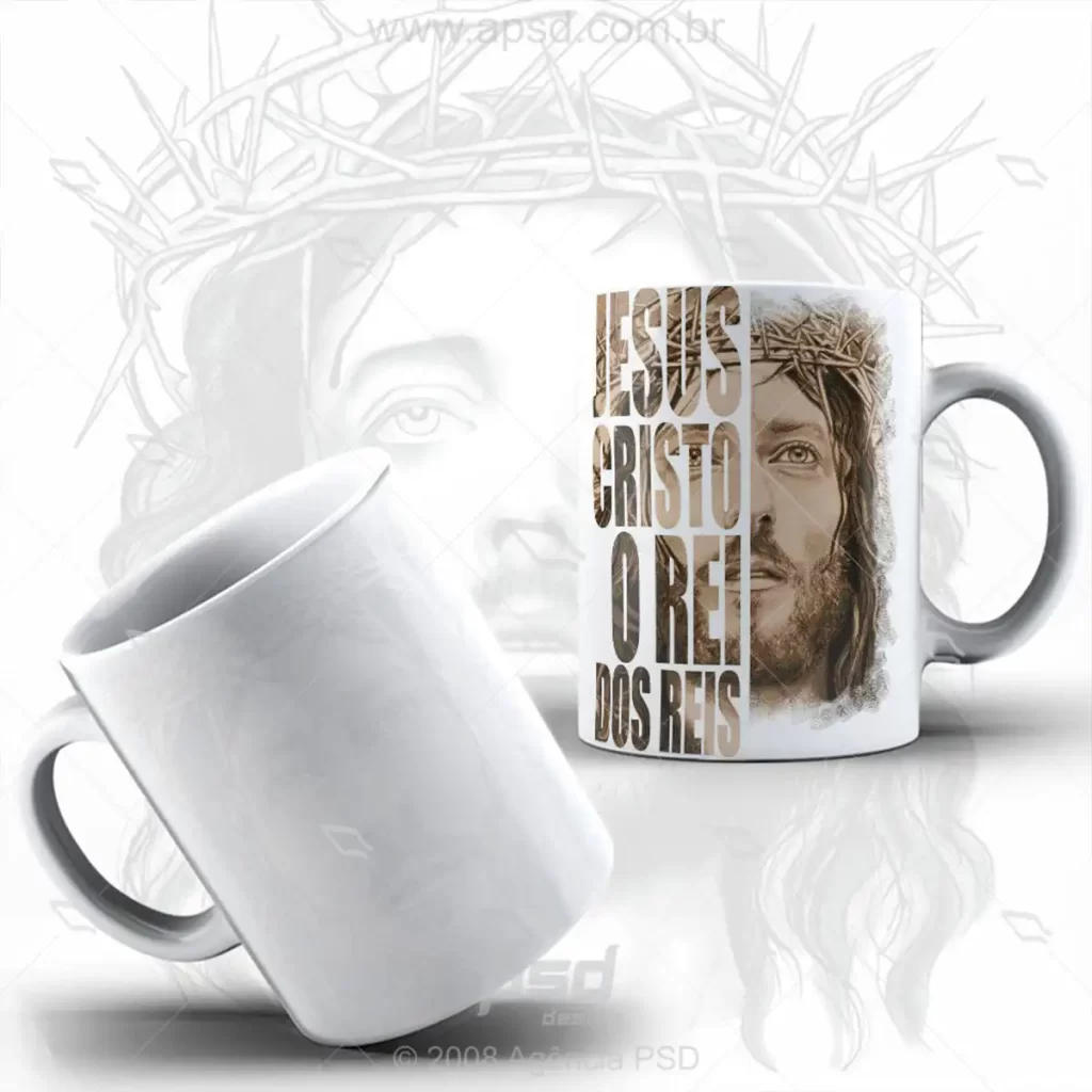 arte caneca jesus o rei dos reis