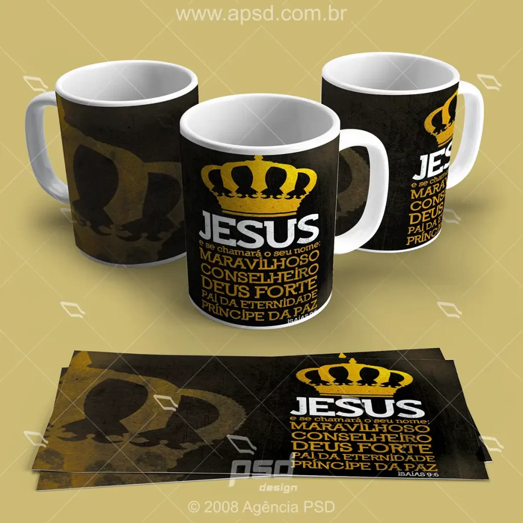 arte caneca jesus príncipe da paz
