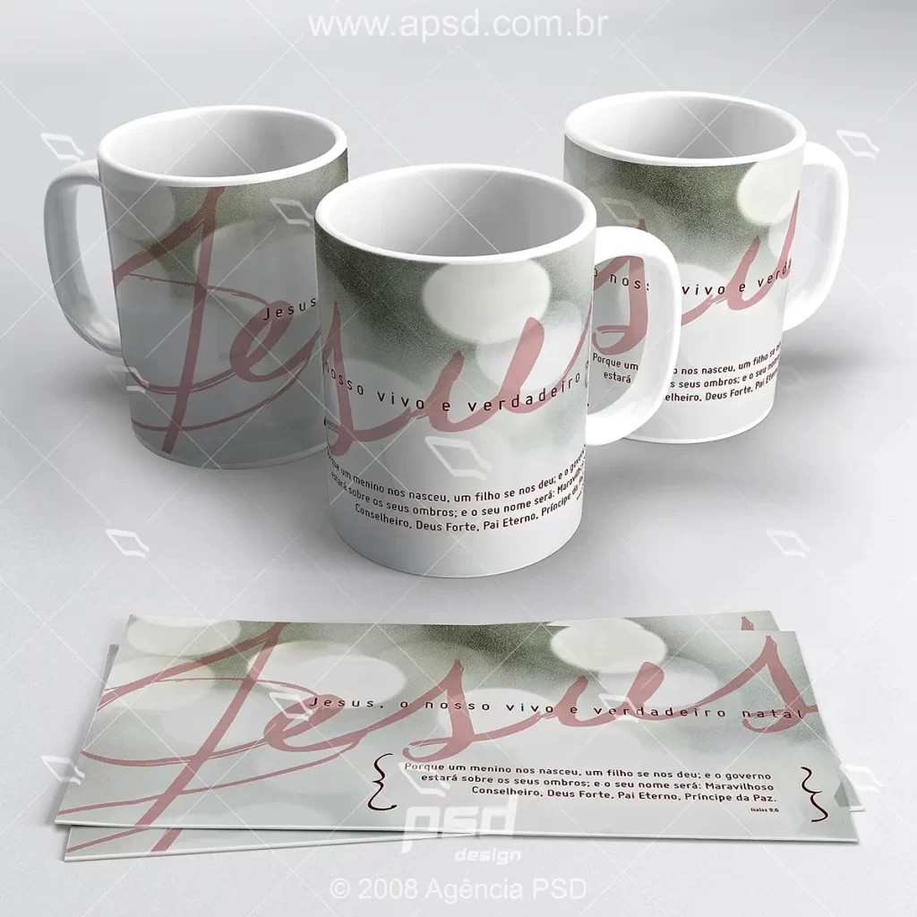 arte caneca jesus vivo verdadeiro natal