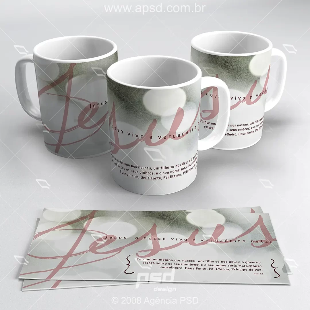 arte caneca jesus vivo verdadeiro natal