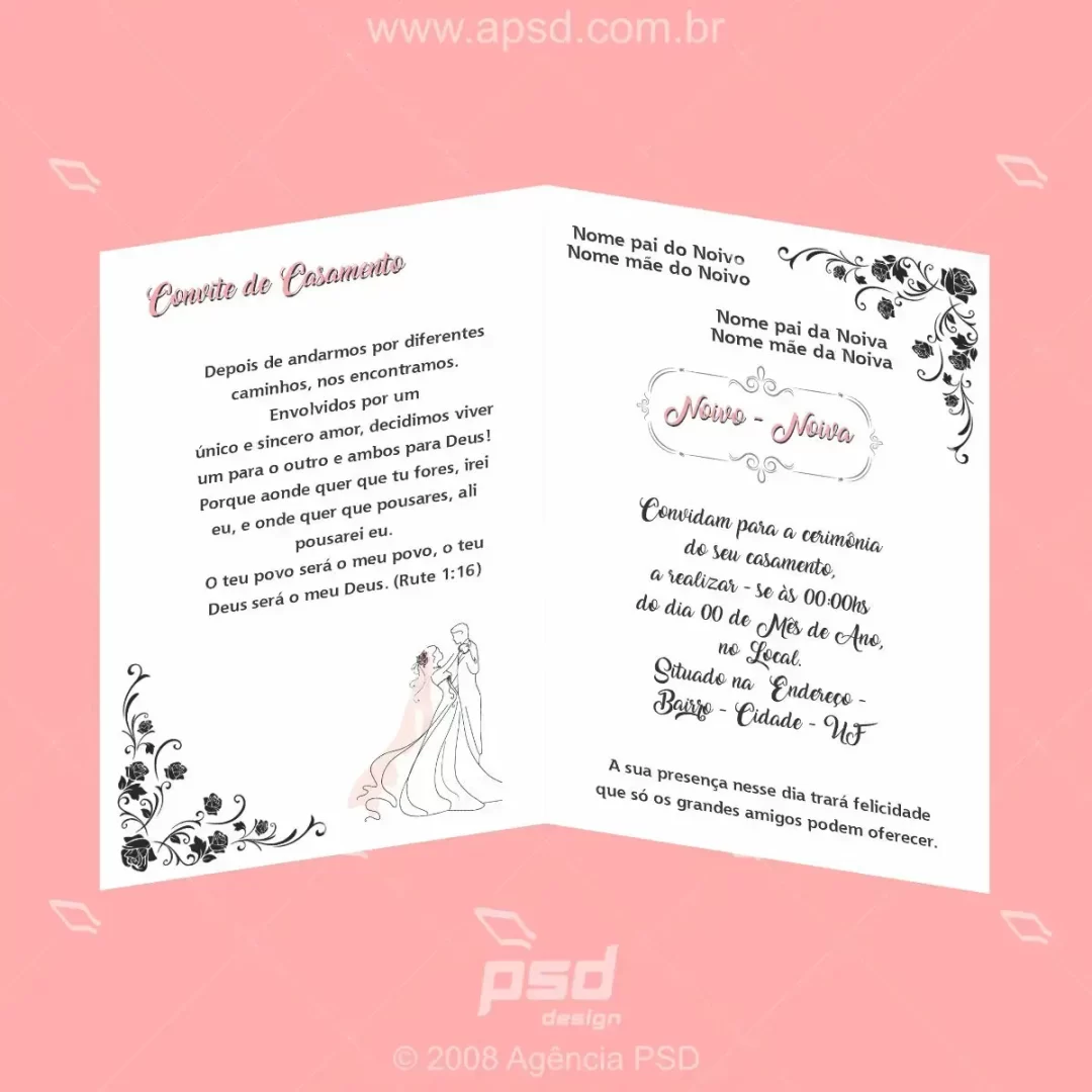 arte convite de casamento