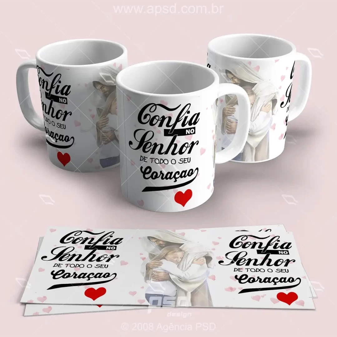 arte caneca confia no senhor