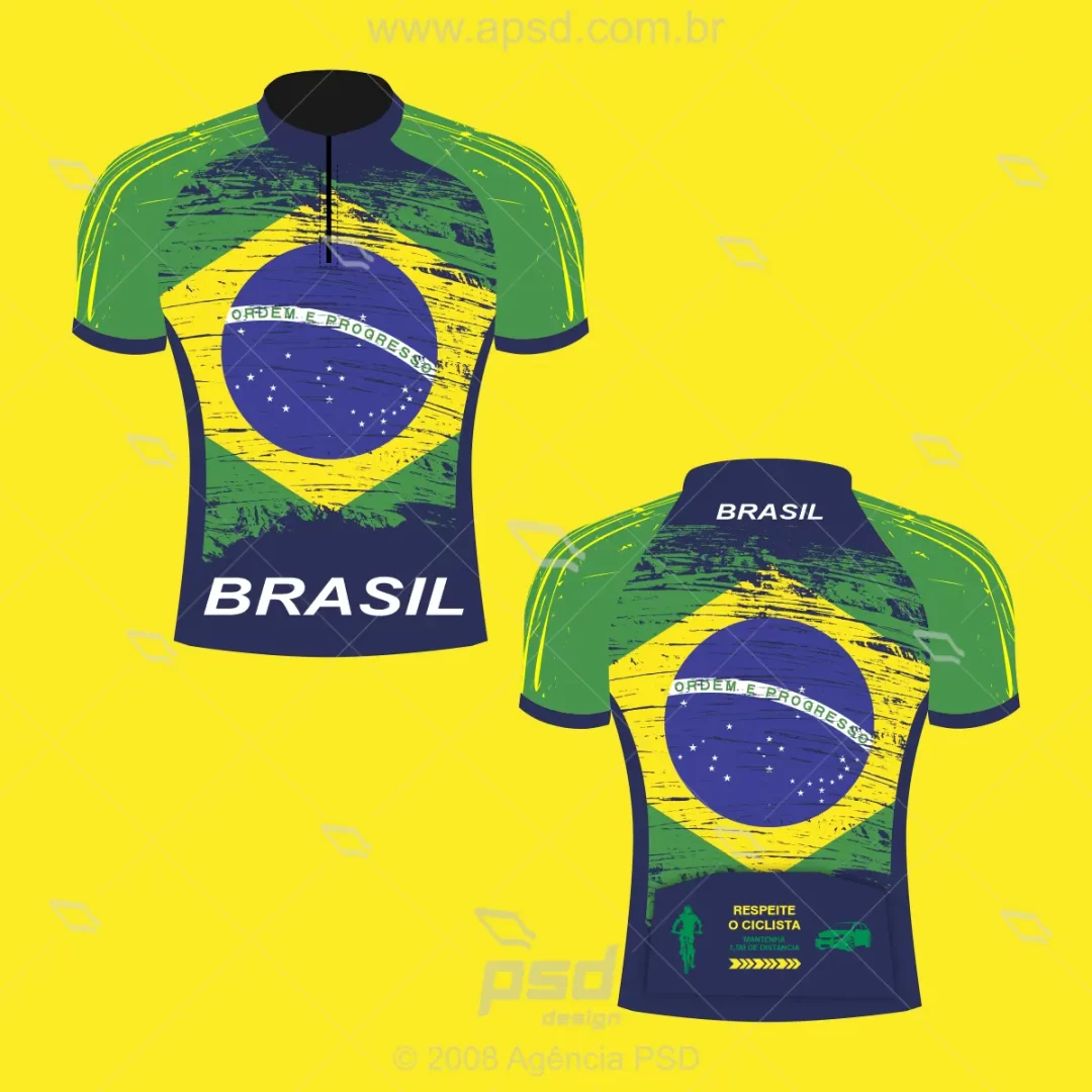 arte camiseta ciclismo do Brasil