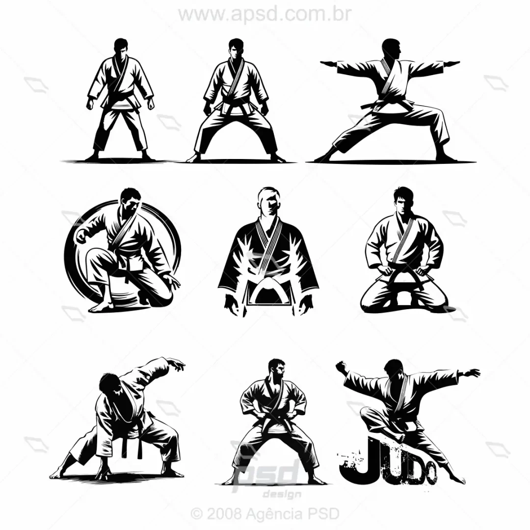 símbolos judo vetores