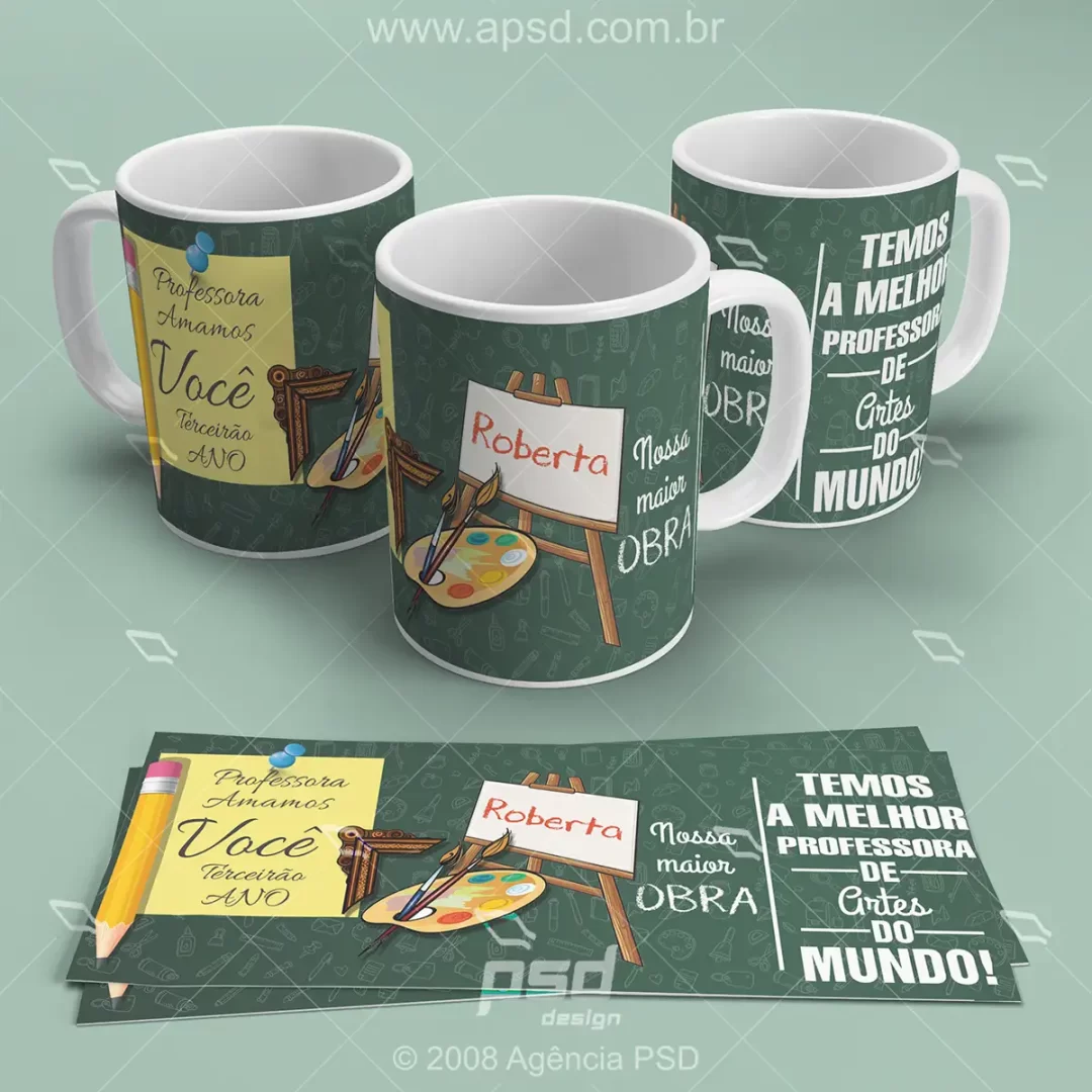 arte caneca professora de artes