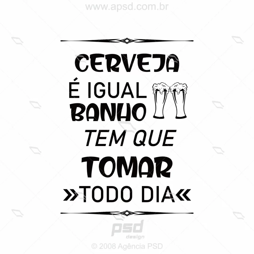 arte estampa cerveja igual banho