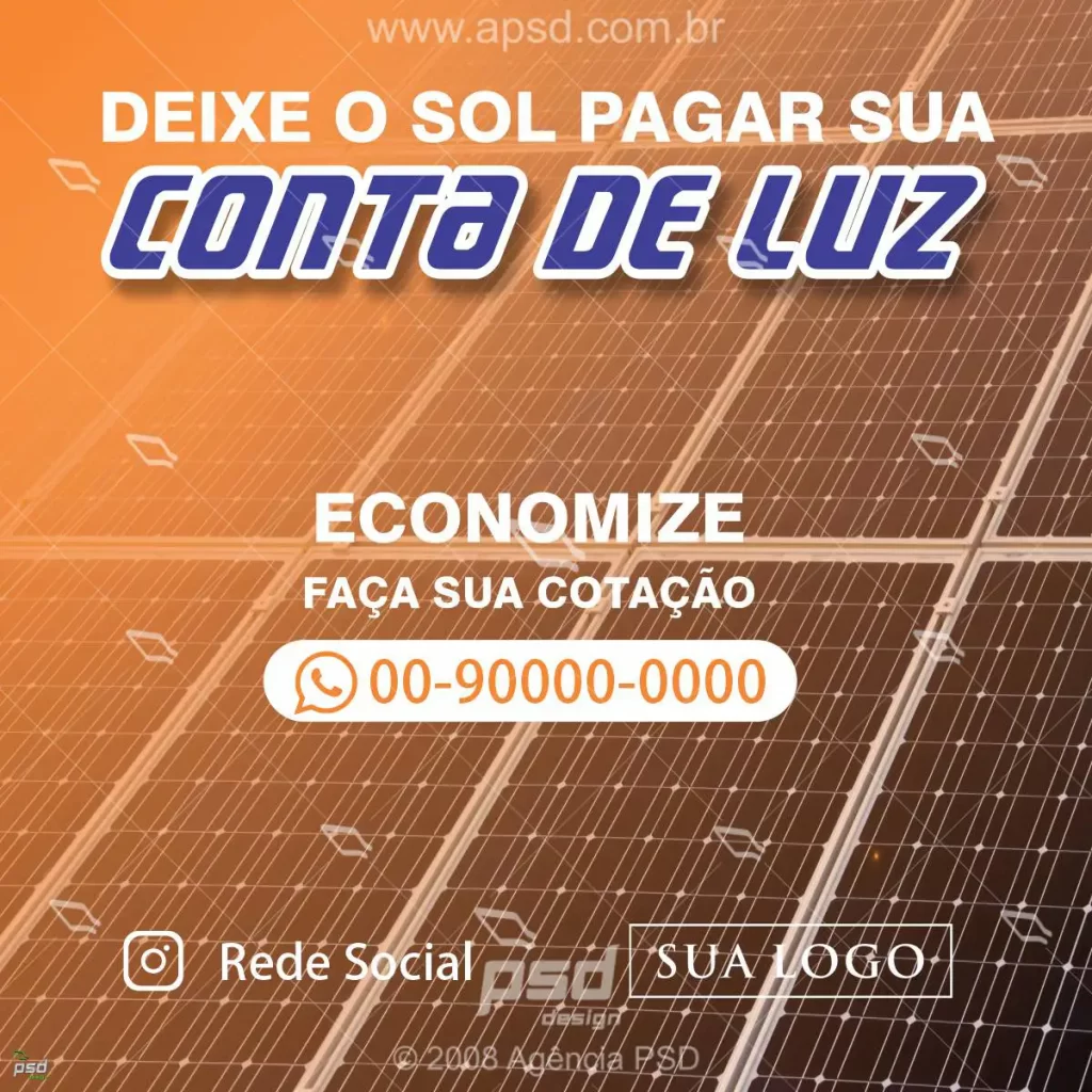 mídia social painel solar economize