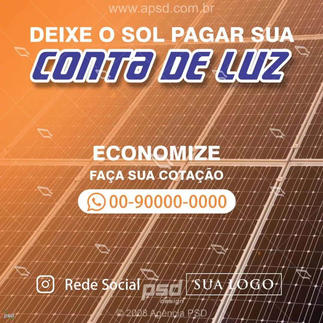 mídia social painel solar economize