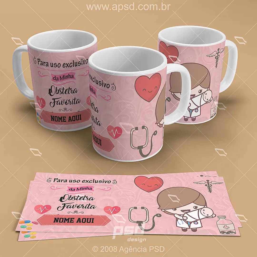arte caneca obstetra favorida