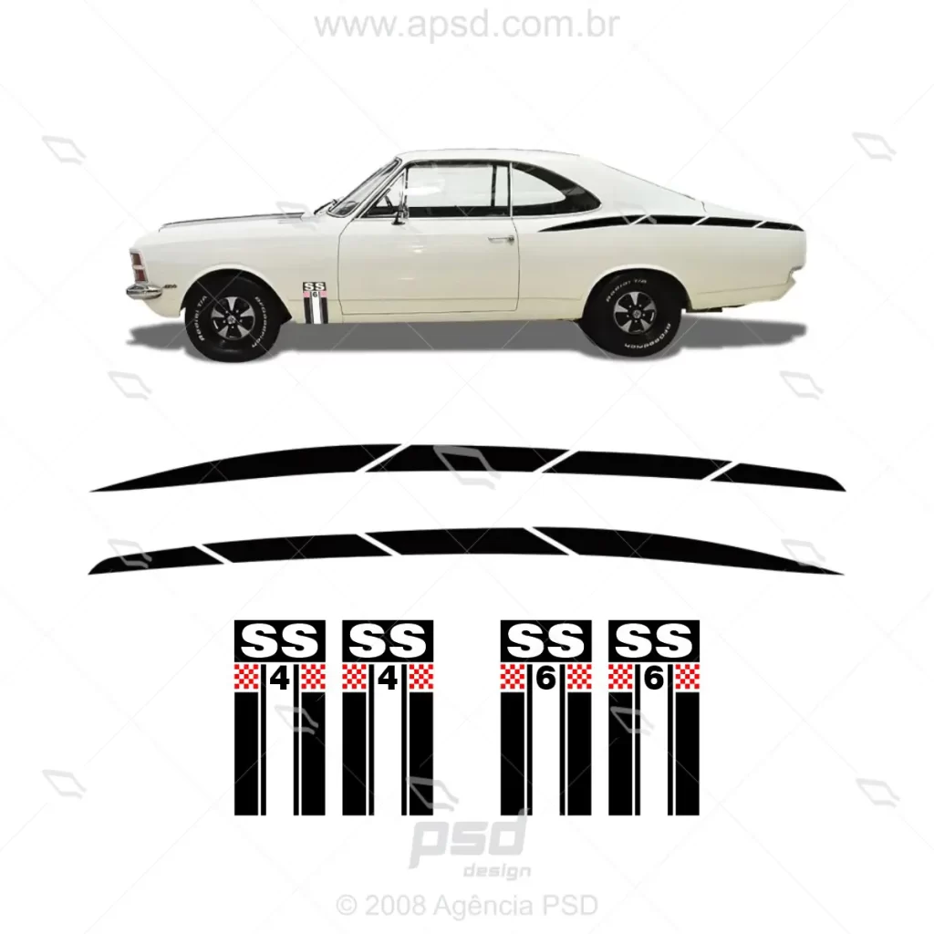 arte adesivo opala ss 1975 e 1976