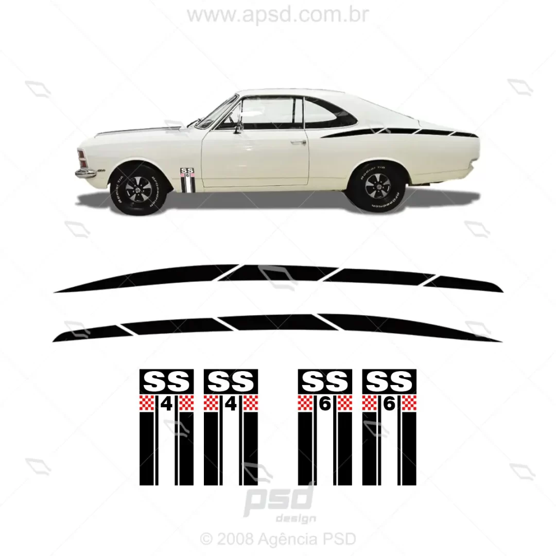 arte adesivo opala ss 1975 e 1976