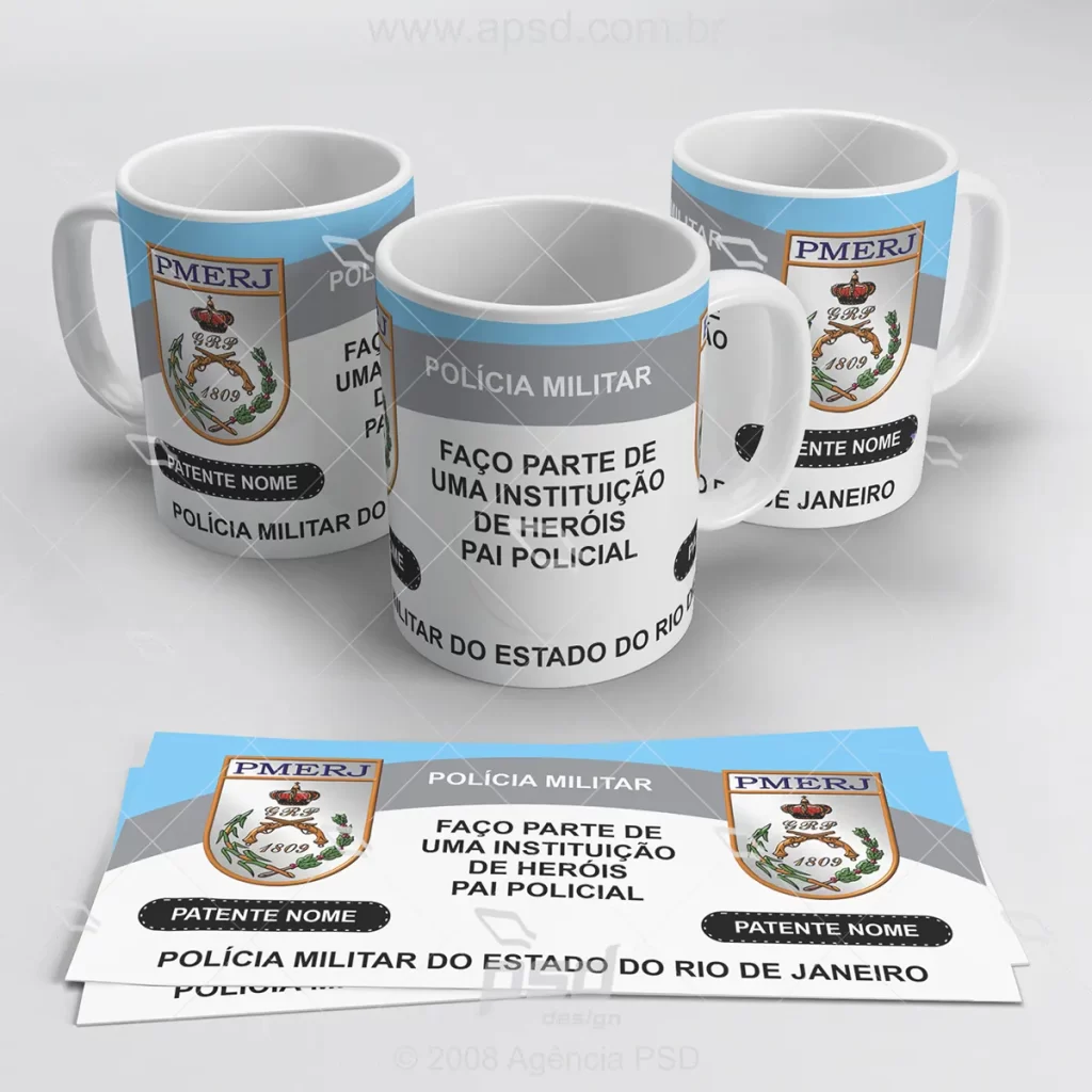 arte caneca polícia militar rj