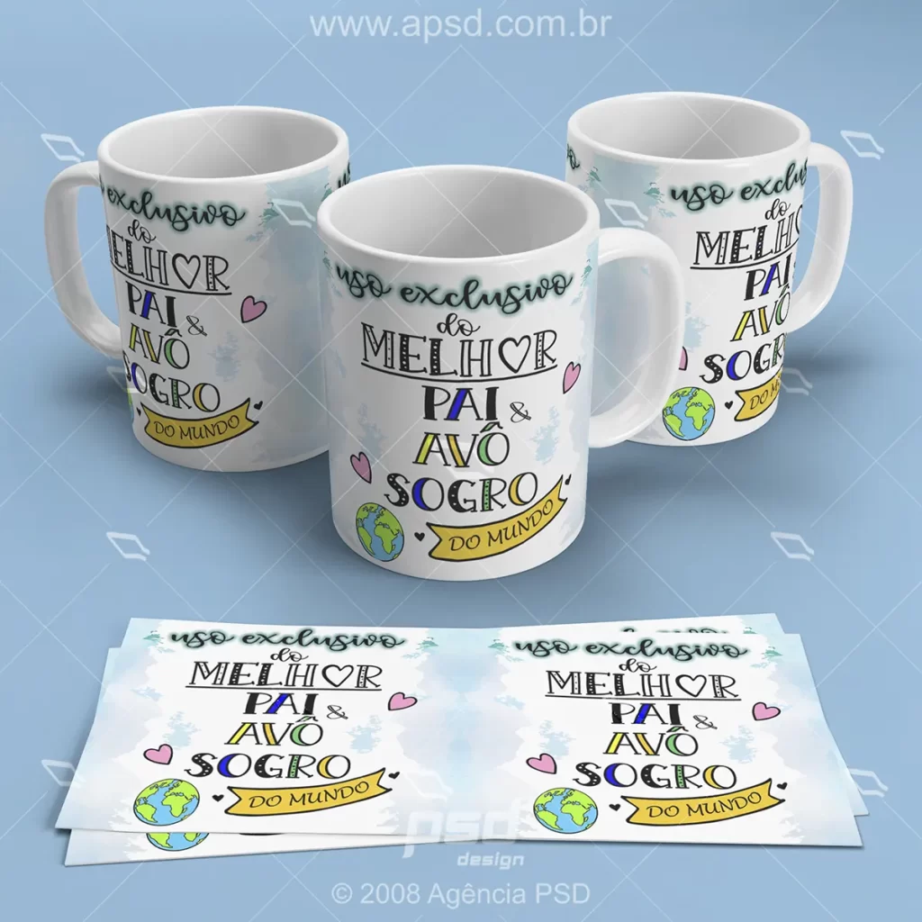 arte caneca pai avo sogro