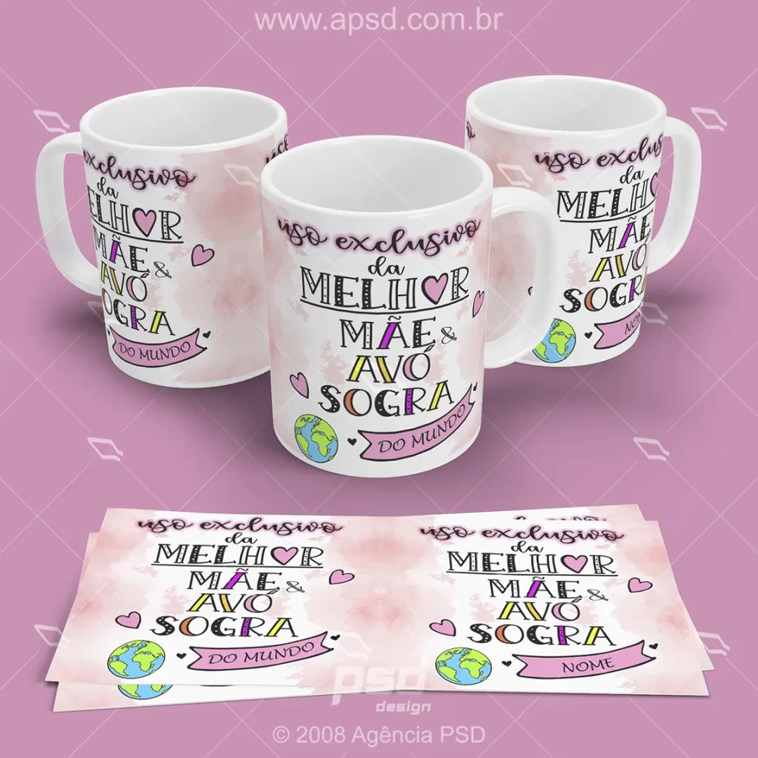 arte caneca melhor mãe avó sogra