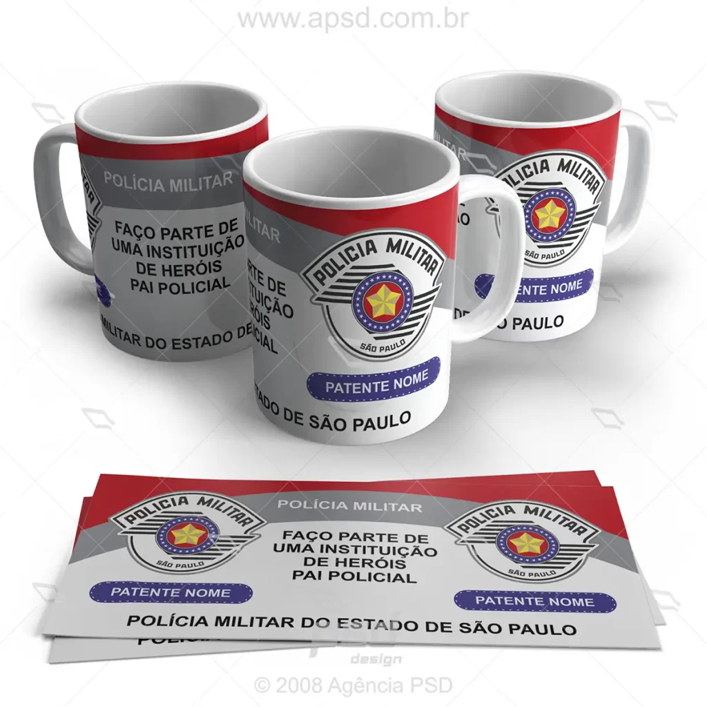 arte caneca polícia militar são paulo