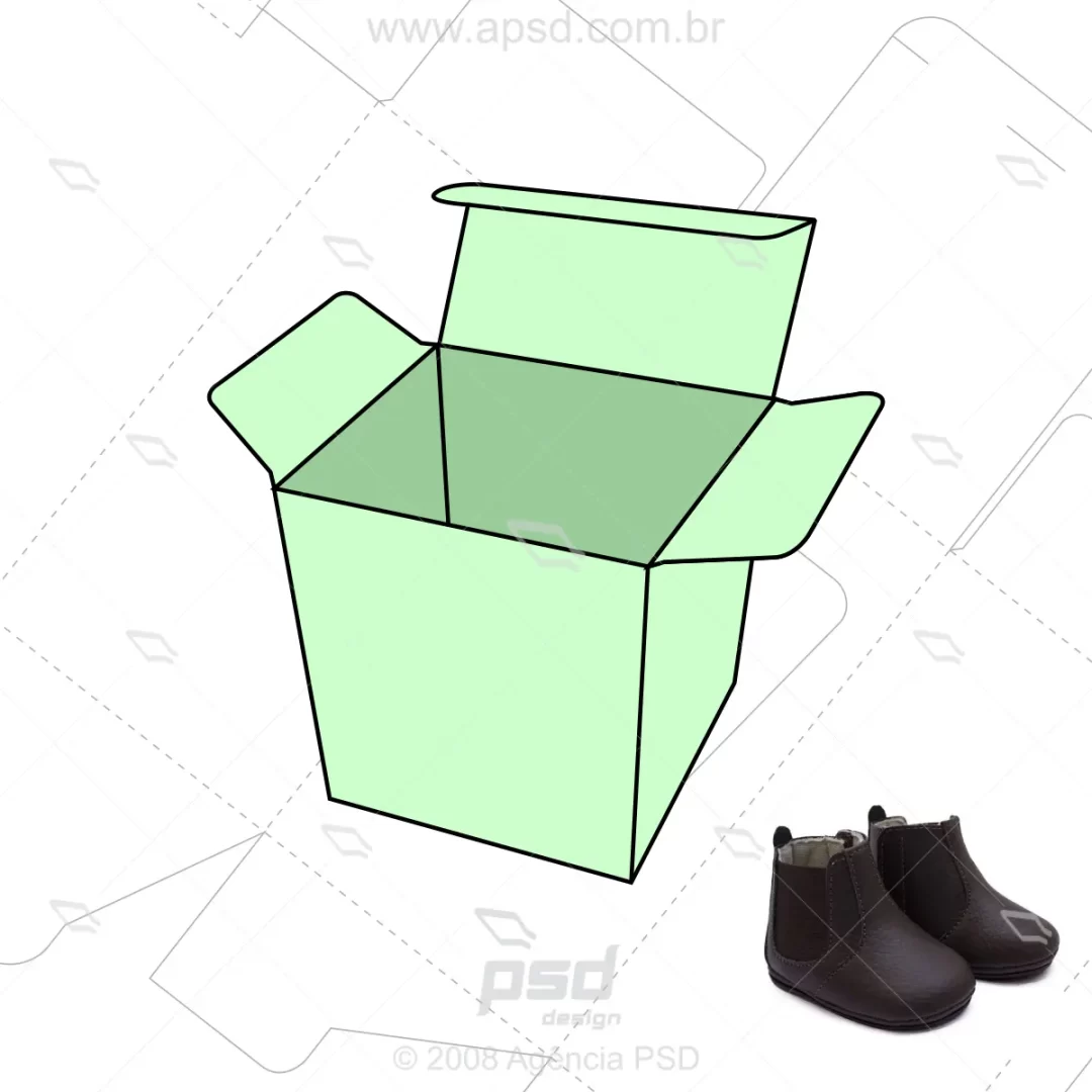 molde caixa botinha bebe