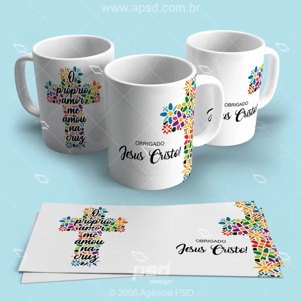 caneca jesus o próprio amor me amou na cruz