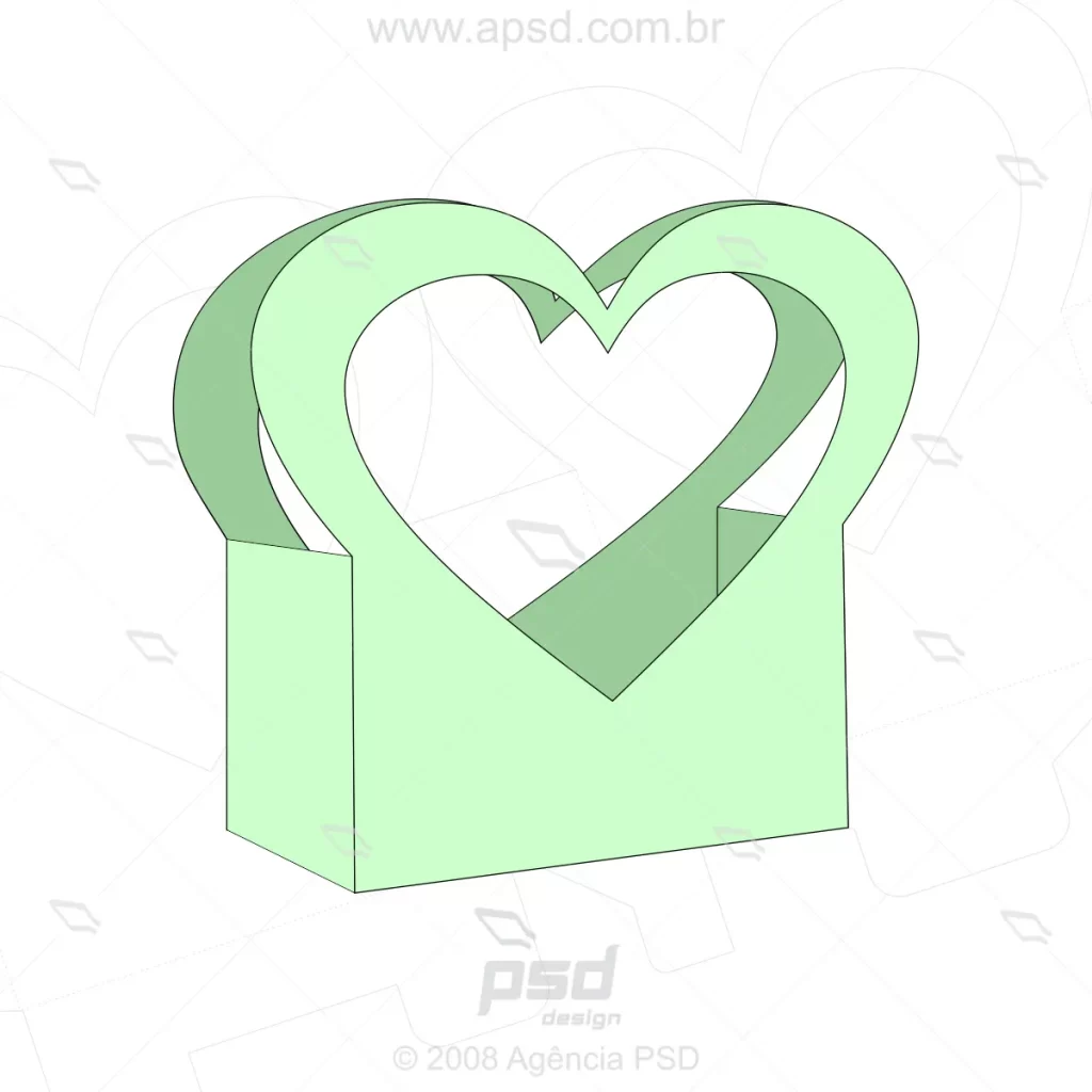 molde cesta coração
