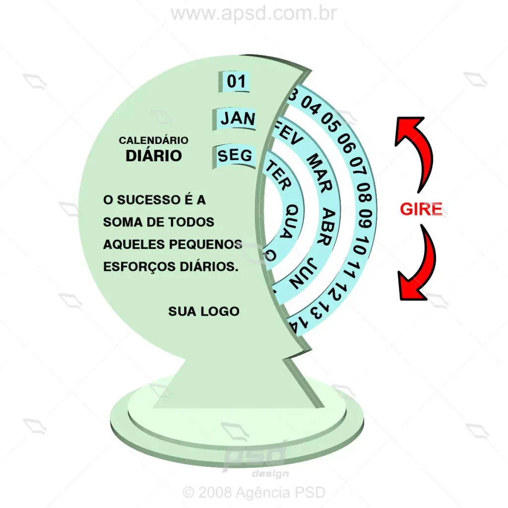 calendário diário de mesa empreendedor