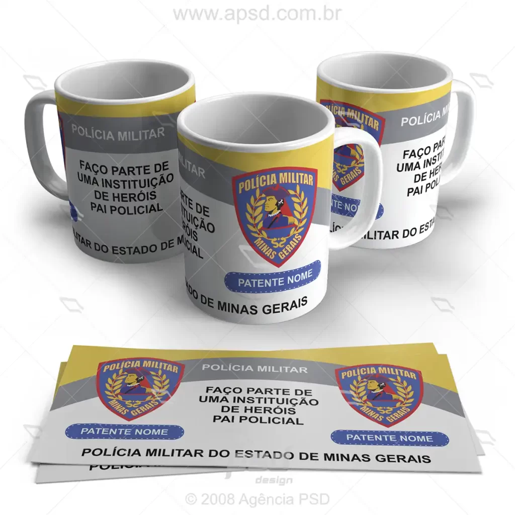 arte caneca polícia militar minas gerais