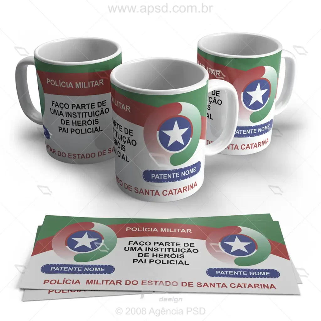 arte caneca polícia militar sc