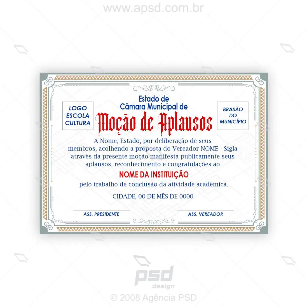 certificado noção de aplausos